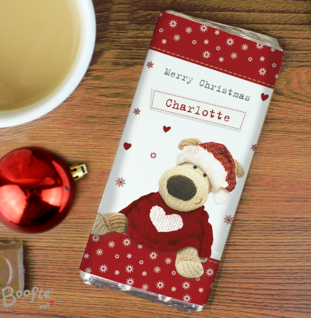 Personalised Boofle Christmas Love Chocolate Bar